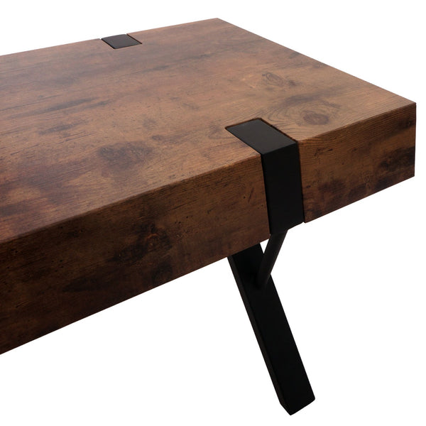 TV-Rack Fernsehtisch Lowboard Metall 42x120x40cm dunkle Wildeiche