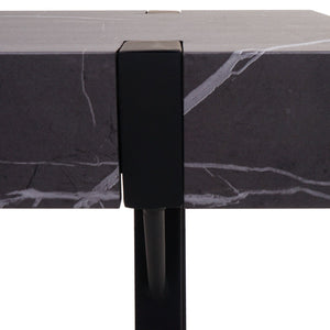 TV-Rack Fernsehtisch Lowboard Metall 42x120x40cm Marmor-Optik grau