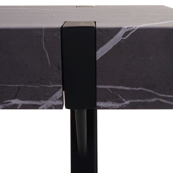 TV-Rack Fernsehtisch Lowboard Metall 42x120x40cm Marmor-Optik grau