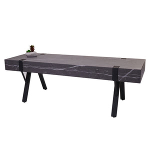 TV-Rack Fernsehtisch Lowboard Metall 42x120x40cm Marmor-Optik grau