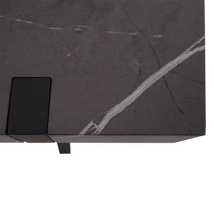 TV-Rack Fernsehtisch Lowboard Metall 42x120x40cm Marmor-Optik grau