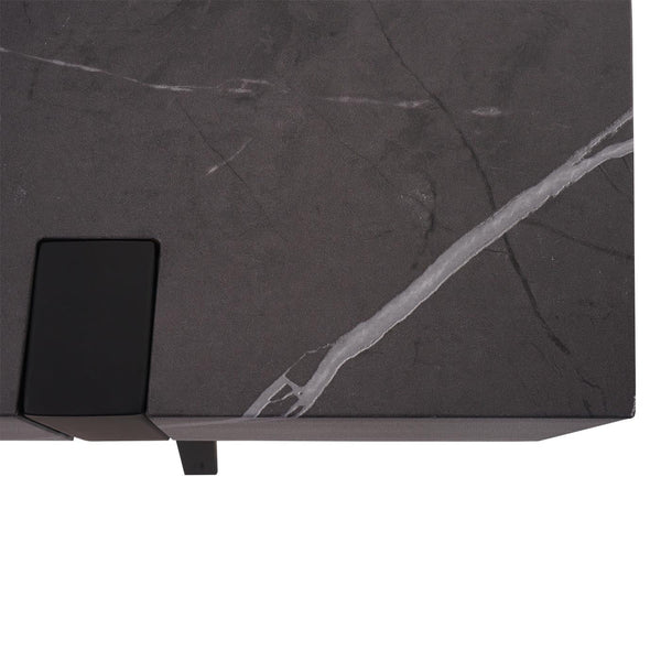 TV-Rack Fernsehtisch Lowboard Metall 42x120x40cm Marmor-Optik grau