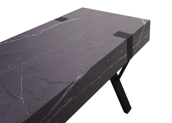 TV-Rack Fernsehtisch Lowboard Metall 42x120x40cm Marmor-Optik grau