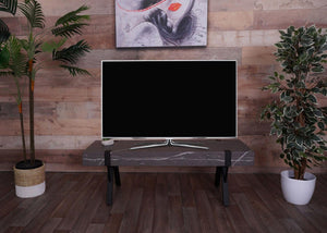 TV-Rack Fernsehtisch Lowboard Metall 42x120x40cm Marmor-Optik grau