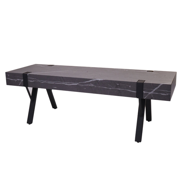TV-Rack Fernsehtisch Lowboard Metall 42x120x40cm Marmor-Optik grau
