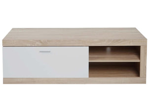 TV-Rack TV-Board Lowboard 43x140x41cm Eiche-Optik weiss