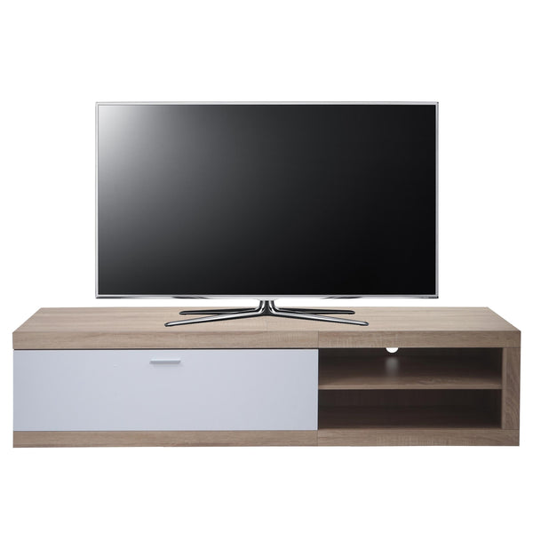 TV-Rack TV-Board Lowboard 43x180x41cm Eiche-Optik weiss