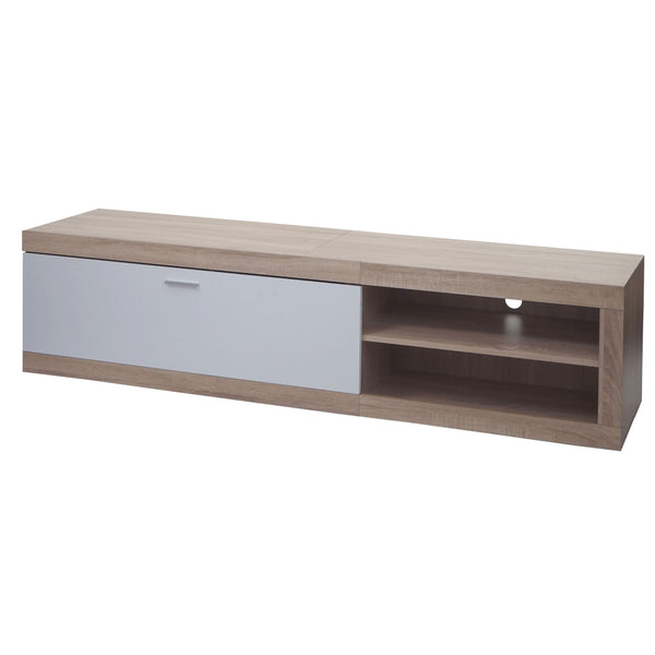 TV-Rack TV-Board Lowboard 43x180x41cm Eiche-Optik weiss