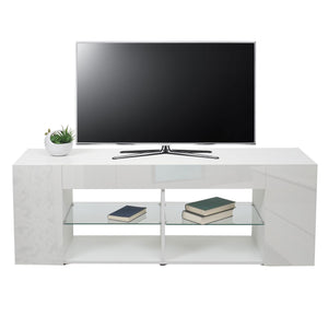 TV-Rack TV-Board Lowboard 50x144x40cm Hochglanz weiss