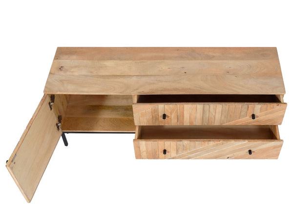 TV-Rack TV-Board Lowboard Mango Massivholz 56x145x43cm natur