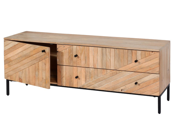 TV-Rack TV-Board Lowboard Mango Massivholz 56x145x43cm natur