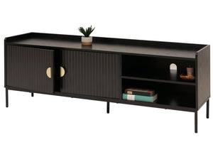 TV-Rack TV-Board Lowboard MDF 56x150x40cm Holzoptik schwarz