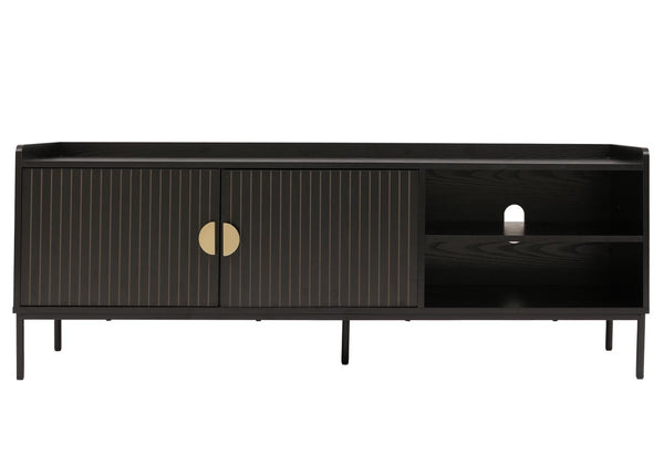TV-Rack TV-Board Lowboard MDF 56x150x40cm Holzoptik schwarz