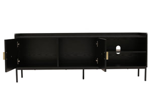 TV-Rack TV-Board Lowboard MDF 56x150x40cm Holzoptik schwarz