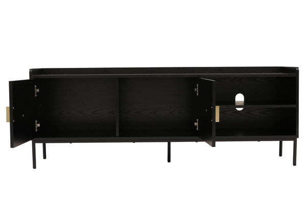 TV-Rack TV-Board Lowboard MDF 56x150x40cm Holzoptik schwarz