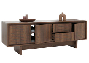 TV-Rack TV-Board Lowboard mit Schubladen 51,5x150x39,5cm braun
