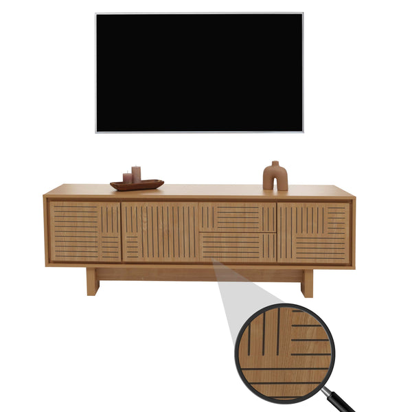 TV-Rack TV-Board Lowboard mit Schubladen 51,5x150x39,5cm Ulme natur