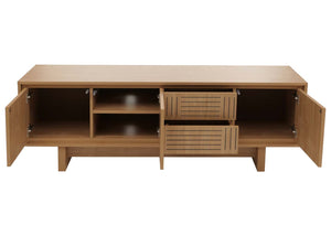 TV-Rack TV-Board Lowboard mit Schubladen 51,5x150x39,5cm Ulme natur