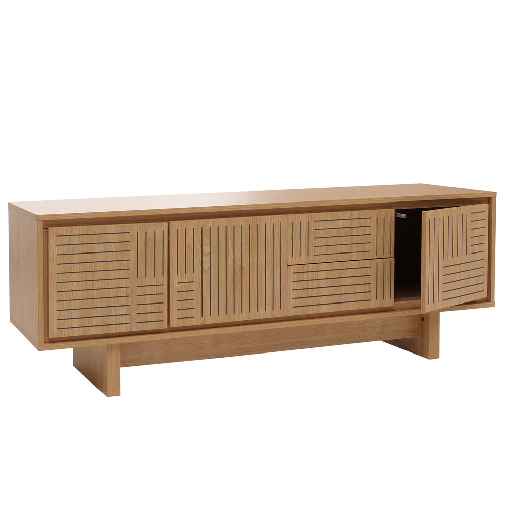 TV-Rack TV-Board Lowboard mit Schubladen 51,5x150x39,5cm Ulme natur
