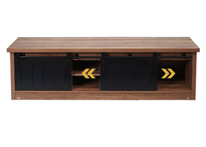 TV-Rack TV-Board Schiebetüren Staufächer 43x150x40cm braun