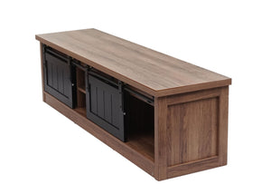 TV-Rack TV-Board Schiebetüren Staufächer 43x150x40cm braun