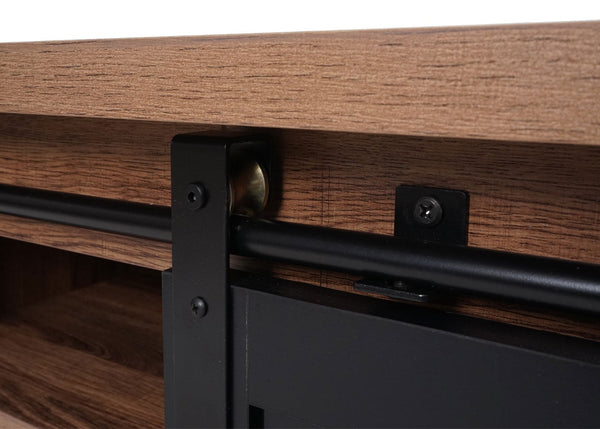TV-Rack TV-Board Schiebetüren Staufächer 43x150x40cm braun