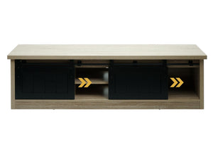 TV-Rack TV-Board Schiebetüren Staufächer 43x150x40cm naturfarben
