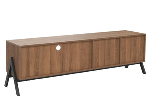 TV-Rack Lowboard TV-Schrank 2 Schubladen Türen 48x155x40cm natur