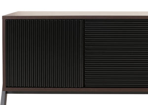 TV-Rack Lowboard TV-Schrank 2 Schubladen Türen 48x155x40cm Walnuss-Optik