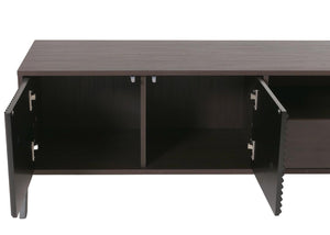 TV-Rack Lowboard TV-Schrank 2 Schubladen Türen 48x155x40cm Walnuss-Optik