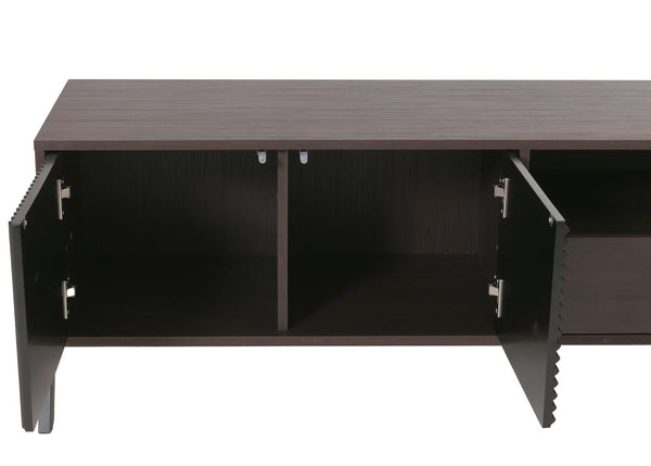 TV-Rack Lowboard TV-Schrank 2 Schubladen Türen 48x155x40cm Walnuss-Optik