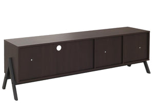 TV-Rack Lowboard TV-Schrank 2 Schubladen Türen 48x155x40cm Walnuss-Optik