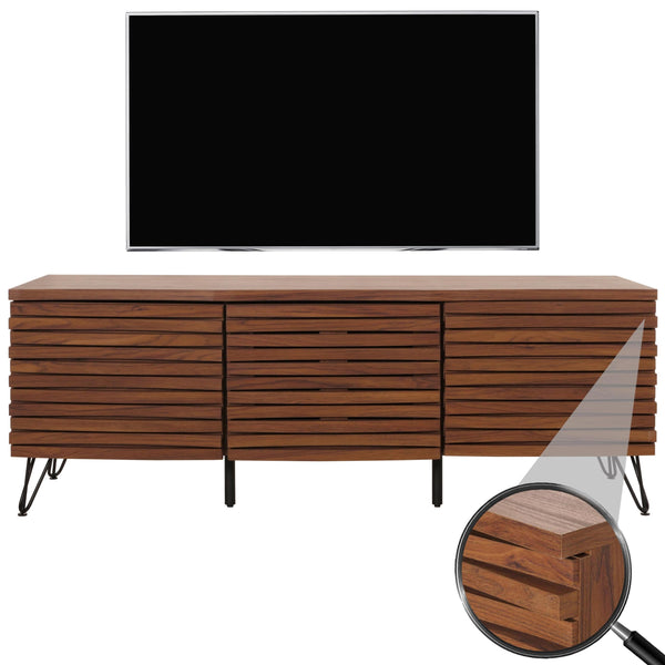 TV-Rack Lowboard TV-Schrank 3D-Design 52x142x44cm Walnuss-Optik