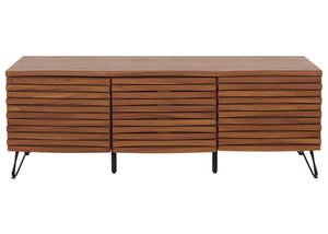 TV-Rack Lowboard TV-Schrank 3D-Design 52x142x44cm Walnuss-Optik
