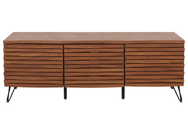 TV-Rack Lowboard TV-Schrank 3D-Design 52x142x44cm Walnuss-Optik