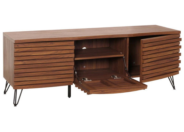 TV-Rack Lowboard TV-Schrank 3D-Design 52x142x44cm Walnuss-Optik