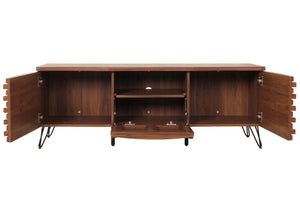 TV-Rack Lowboard TV-Schrank 3D-Design 52x142x44cm Walnuss-Optik
