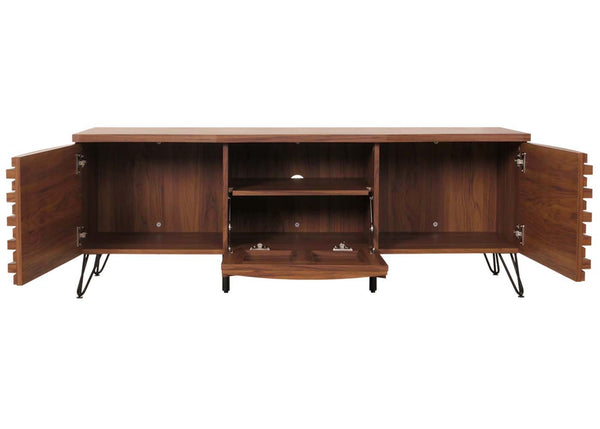 TV-Rack Lowboard TV-Schrank 3D-Design 52x142x44cm Walnuss-Optik