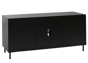 TV-Rack Lowboard TV-Schrank Industrial Schilfglas 58x120x40cm schwarz