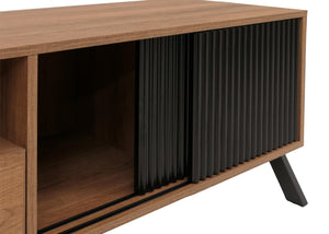 TV-Rack Lowboard TV-Schrank Schiebetür 49x120x40cm natur