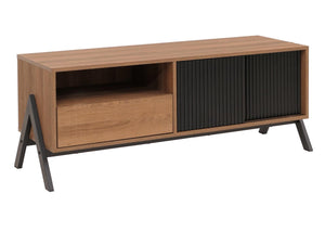 TV-Rack Lowboard TV-Schrank Schiebetür 49x120x40cm natur