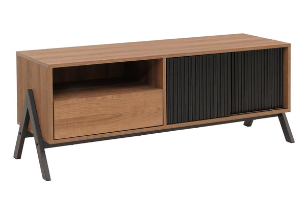 TV-Rack Lowboard TV-Schrank Schiebetür 49x120x40cm natur