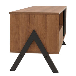 TV-Rack Lowboard TV-Schrank Schiebetür 49x120x40cm natur