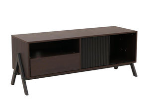 TV-Rack Lowboard TV-Schrank Schiebetür 49x120x40cm Walnuss-Optik