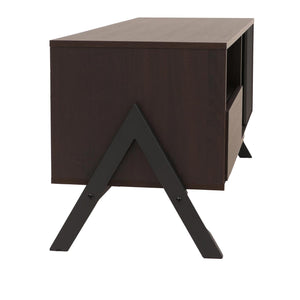 TV-Rack Lowboard TV-Schrank Schiebetür 49x120x40cm Walnuss-Optik