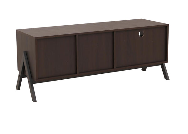 TV-Rack Lowboard TV-Schrank Schiebetür 49x120x40cm Walnuss-Optik