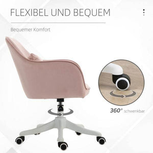Bürostuhl mit Vibrationsfunktion USB-Schrittstelle Massagefunktion Lendenkissen höhenverstellbar Rosa