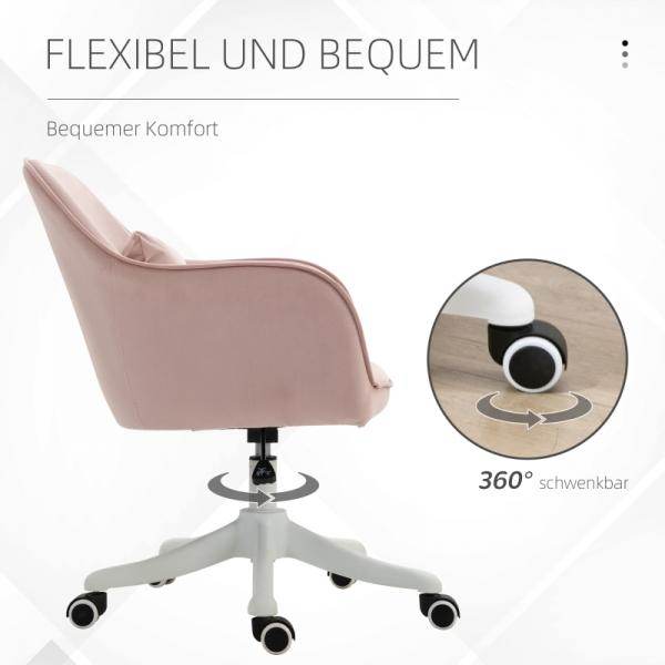 Bürostuhl mit Vibrationsfunktion USB-Schrittstelle Massagefunktion Lendenkissen höhenverstellbar Rosa