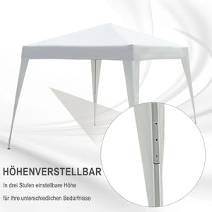 Faltpavillon 3x3m Pavillon Faltzelt Partyzelt Gartenzelt Popup Weiss