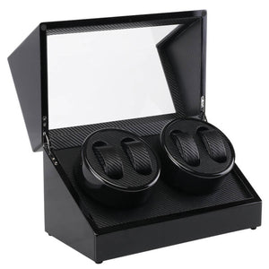 Uhrenbeweger für 4 Uhren Holz carbon Optik